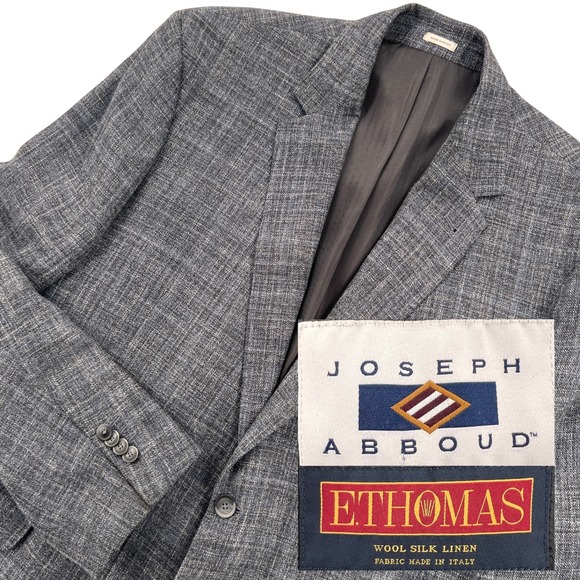 Joseph Abboud Other - Joseph Abboud E Thomas Wool Silk Linen‎ Blazer Sport Coat Men 50R Gray Plaid Ivy